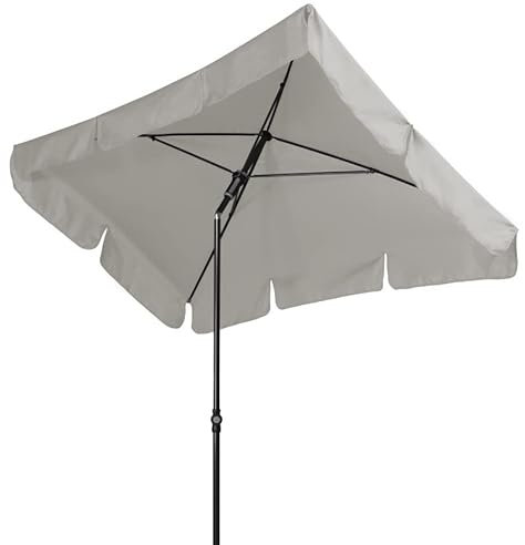 Doppler Sonnenschirm Sun Line Waterproof 225 x 120 cm mit Volant, UV-Schutz 80, hellgrau