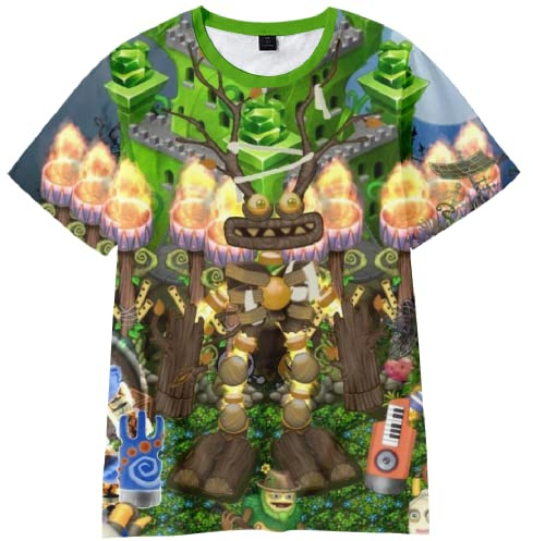 Tongyundacheng My Singing Monsters T-shirt med 3D-tryck, tecknad spel, t-shirt, kortärmad, vardaglig, sommartröja för barn och vuxna