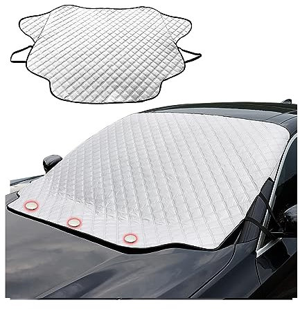 JNNJ Copertura Parabrezza Auto per Gelo, Ghiaccio e Neve - Protettore Impermeabile Pieghevole Universale per Auto, SUV e Furgoni (190x126cm)