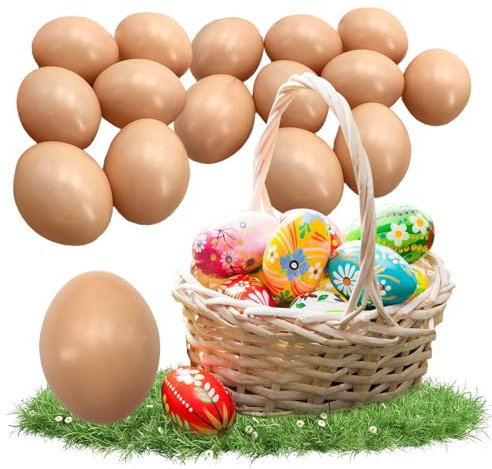 Tiuxiu 15 Stück künstliche Eier Kunststoff Eier für Kunsthandwerk malen hängend Kunststoff-Eier, DIY-Malerei, Osterei, Nachahmung, lebensechte landwirtschaftliche