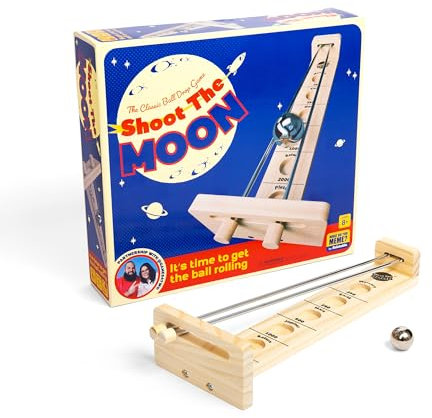 WHAT DO YOU MEME? Shoot The Moon Game, Balancing Game with Moon Ball, Table Games, Retro Games, Traditional Wooden Game for Kids and Adults Ages 8+ by Relatable & Games4two