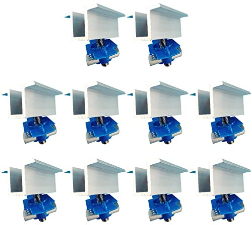 YOUNAFEN 10 Pcs Aluminum Alloy Solar Panel Mid Clamps Mounting Brackets End Clamp Roof Rack Replacement Wide Photovoltaic