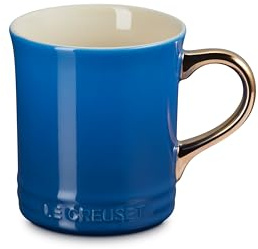 Le Creuset Vancouver Mug with Gold Metallic Handle, 14 oz., Marseille