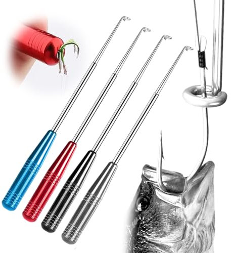 Matame Hakenlöser Angeln, 2024 Neuankömmling Angelhaken Schnellentferner, Edelstahl Angeln Aushaken Disgorger, Tragbarer Angelhaken Entferner Magnetisch, mit Aufbewahrungsrohr (4, 4 Farben)
