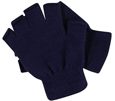 Handschuhe, Fäustlinge, Herren-Handschuhe und Damenhandschuhe, einfarbig, gestrickt, Farbschrift, Wolle, Herren-Fahrradhandschuhe, Fäustlinge, Kombination mit Tasche (Dunkelblau, Einheitsgröße)