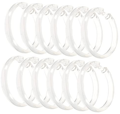 BUGUUYO 12stücke Duschvorhangringe Aus Pp-Material Für Duschvorhangstange Runde Duschringe Als Dekorative Duschvorhanghaken Kompatibel Mit Handelsüblichen Duschstangen