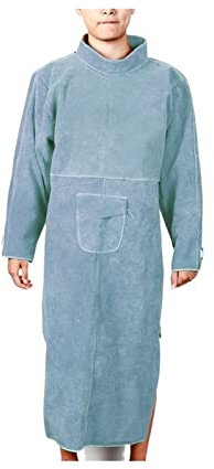 Soldador De Cuero Artificial Herrero Delantal De Servicio Pesado Retardante De Soldadura Resistente A Alta Temperatura Herramientas De Ropa, Accesorios de soldadura(Blue,130CM_BLACK)