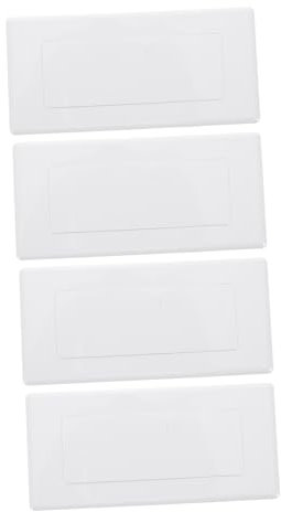 Veemoon Copertura Presa Elettrica Media in Plastica Resistente, Piastra Di Copertura Per Scatole Di Prese Elettriche, Protezione Cavi Per Installazione Rapida, Set Da 4 Pezzi Per Uso Domestico