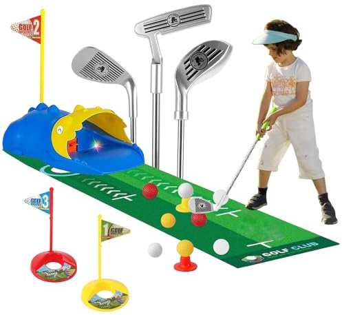 YANGUN Upgraded Kids Golf Set, Toddler Golf Set, Led Light Up Night Golf Balls with Automatic Golf Returner, Indoor Outdoor Sports Toys for Boys and Girls Aged 3+