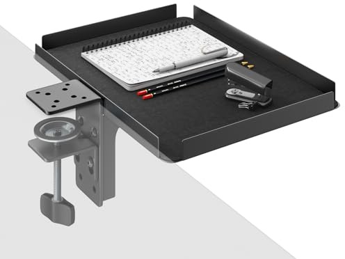 Putilsen Mount Skrivbordsorganisator med Klamma | Passar Bord upp till 60mm | 15kg Bärkraft | Till Kontor och Hemmakontor | Svart (30,4x22,7cm)