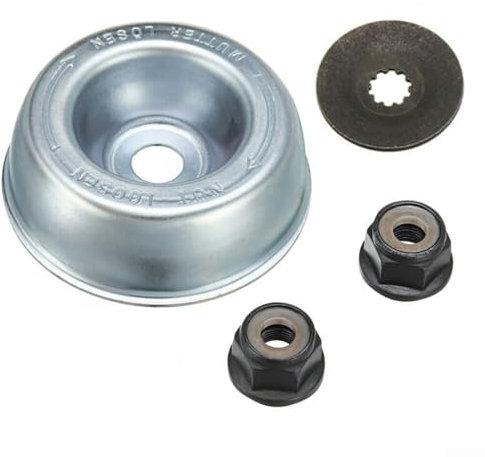 Kit de fijación de hoja de metal, juego de herramientas profesionales de instalación de cuchillas de desbrozadora con tuercas de cuello de doble tamaño, arandela de empuje de placa compatible con