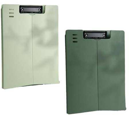 Fenglin-joy Portablocco A4, 2 Pezzi Portablocco con Coperchio Cartellina Portadocumenti A4 Raccoglitore in Plastica Foldover Clip Boards Per Scrivere Organizza Documenti