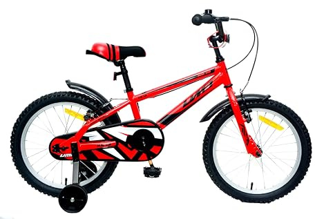 DEPORBIKES Bicicleta 18 Pulgadas niño | Bicicleta niño 6-9 años + Frenos V-Break + Estabilizadores + Cuadro Acero | Segura y Resistente