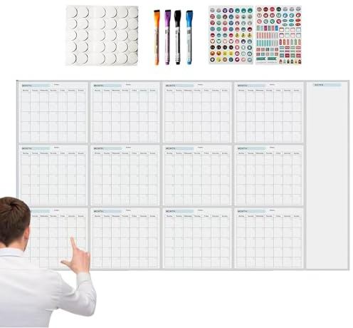 Calendarios de pared 2026, con marcadores, planificador diario mensual, Calendario anual grande 2026, para agenda familiar, planificación de citas, Año Nuevo, vacaciones, hogar, apartamento, escuela