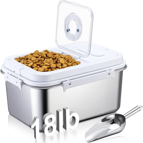 Singhoow 14-18 lb Stainless Steel Dog Food Storage Container