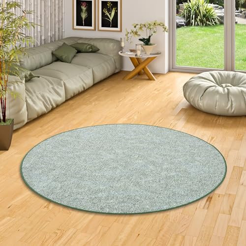 Snapstyle Schlingen Teppich Memory Grün Meliert Rund in 7 Größen