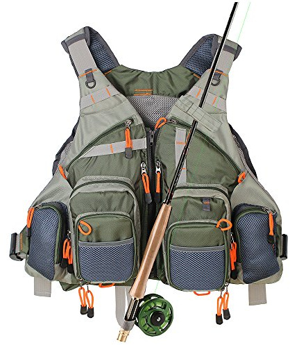 Kylebooker Fishing Vest Mesh for Men and Women（Army Green）