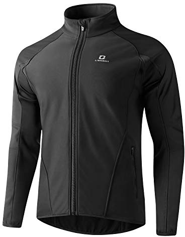 LAMEDA Giacca Antivento Uomo da Ciclismo Giubbotto trekking Fodera in Pile Impermeabile Termico Invernale per attività all’aperto(Nero,XL)