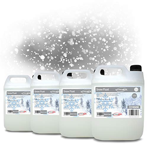 Extreme FX Super Snow Fluid 4x 5L (20 Litres) Premium Artificial Snow Ready to Use Fake Snow Machine Liquid Special Effects, Christmas Snow, artificial snowflakes, for all makes of snow machine