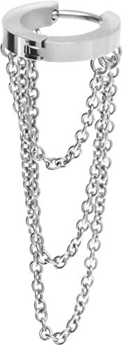 PIERCINGLINE Clicker 3 Ketten Chirurgenstahl hochwertiges Piercing Ohr Helix Silberfarben