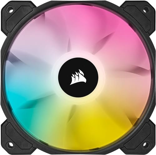 Corsair iCUE SP120 RGB ELITE 120-mm-PWM-Leistungslüfter für Desktop (CORSAIR AirGuide-Technologie, Acht programmierbare RGB-LEDs, 18 dBA Low Noise, PWM-Steuerung, 1.500 U/min), Schwarz