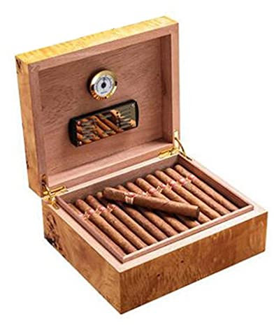 ksamwjf Barware Cigar Box Humidity Box High-capacity Cigar Cabinet Humidified Humidified Cigar Box Pine Wood Humidified Box High-grade Smoking Set Cigar Storage Box Piano Paint Double Cooking Dining