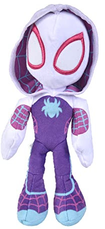 Simba 6315875811X12 - Disney Marvel Ghost Spider, 25cm Plüschfigur mit Glow in The Dark Augen, Spiderman Filmfigur, Plüschspielzeug, Spinne, Comic Figur, Superheld, ab den ersten Lebensmonaten