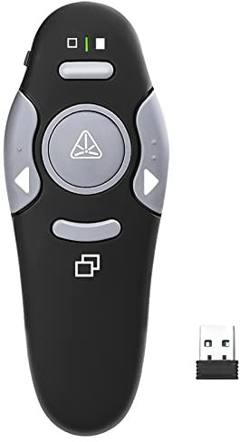 TISHOW Wireless Presentation Clickers,Laser Pointer,Clicker for Powerpoint, 2.4GHz USB PowerPoint Clicker,Presentation Pointer PPT Slide Advancer for Keynote/PPT/Mac/PC, Black