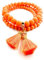 perela - Handmade - Perlen Armband - Damen Wickelarmband - stylischer Schmuck- Sommerarmband - Für jeden Tag - Schickes Geschenk (Orange)