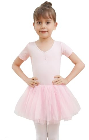 Dmwhsy Niñas Tutú de Ballet Vestido de Ballet Conjunto de Tirantes Cruzados Tutú de Ballet Falda Gimnasia Leotardo Algodón Disfraces Dancewear