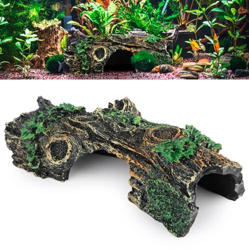 Fonyet Grotte décorative pour Aquarium, Décoration de Trou d'arbre d'aquarium pour Petites crevettes, Cacher Les Poissons