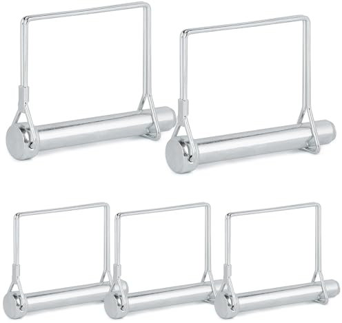 LALAGO 5pcs 10x80mm Goupille de Blocage, Automatique de Sécurité de Verrouillage Carrée avec Fermeture à Encliquetage pour Remorques, Tracteurs, Camions à Bascule de Jardin de Pelouse de Clip Agricole