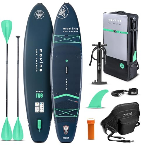 Movino Tavola SUP Gonfiabile per Adulti - 2in1 SUP Kayak - fino a 165 kg - con Pagaia - 350 x 83 x 15 cm - Stand Up Paddleboard Adria