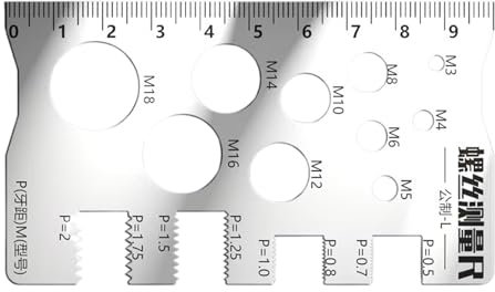 Misuratore di filettatura, righello di misurazione della vite, strumento multifunzionale per riparazioni industriali domestiche