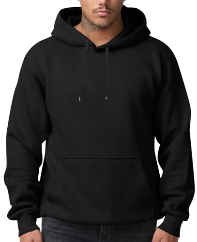 TOFOTL Maglione Natalizio Felpa Polo Felpe in Pile Uomo Felpa con Passamontagna Basket Propaganda Elegante Sport Riscaldante Hoodie Marca M Head Calcio Fit Maglia Calcio A-Nero M
