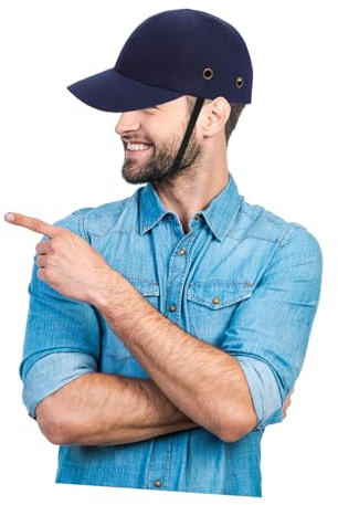 FIXOSHEE Berretto da Baseball Antiurto di Sicurezza Regolabile Tessuto Antinfortunistico Traspirante Portatile per Lavori Cantieri Edili Ciclismo Uomo Donna