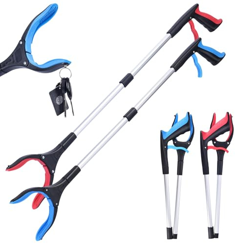 Matthew 2-Pack Grabber Reacher Tool, 32 Foldable Pick Up Stick Grabbers for Seniors, Lightweight Leaf Trash Picker Upper Grabber Tool, Surgery Recovery Gifts Elderly Must Haves