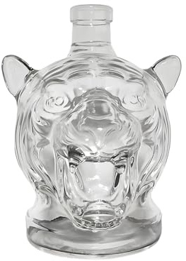 Spirit Dispenser Carafe Bottle Tequila, Bar Accessories with Tiger Head Motif, Creative for Men, Collector's Items, Father's Day, Valentine's Day, Wedding Gifts, Celebrations, Robust
