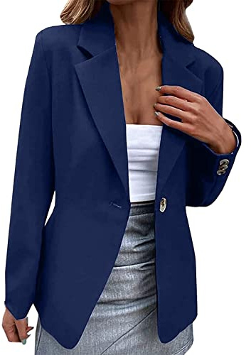 Damblazer, elegant, svart, långärmad, stora storlekar med knapp, kavajjacka, sportig, långblazer, affärskläder, kavaj, vårjacka, kontor, lätt kappa, enfärgad, damblazer, outfit