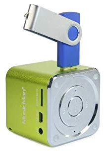 Altoparlante portatile MusicMan Mini Soundstation - Lettore MP3, USB, supporto per scheda MicroSD, 5 ore di riproduzione Batteria ricaricabile - Perfetto per i viaggi (Verde)