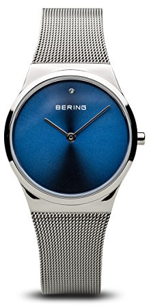 BERING Damen Analog Quarz Classic Collection Armbanduhr mit Edelstahl Armband und Saphirglas 12130-007