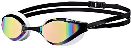 Gafas de natación unisex Arena Python Mirror para entrenamiento y competición (con espejo, protección UV, revestimiento antivaho), Revo-White (54) (54), talla única