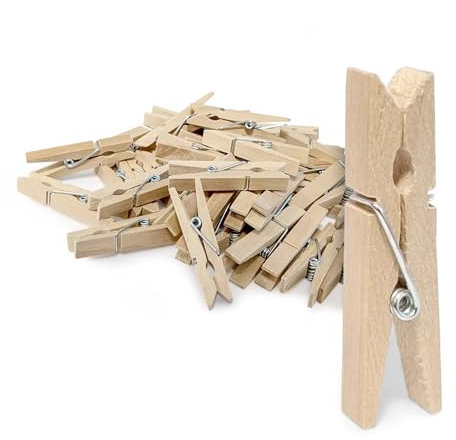 Mini Holz Wäscheklammer 4,5 cm - 40 Stück - Holzklammer für Deko und Basteln - Fotoklammer Dekoklammer Zierklammer Geschenk Klammer klein