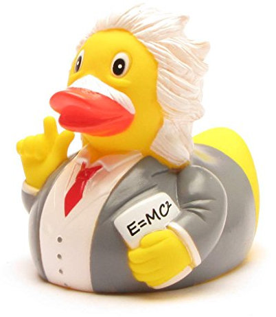 DUCKSHOP Pato de baño Einstein I Chillón I Patito chirriante L: 9 cm I Regalo científico I Presente coleccionista