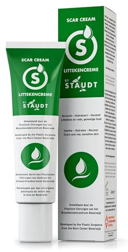 Staudt Narbensalbe - Wund und Heilsalbe mit Vitamin E, Honig, Hyaluronsäure & Silikon - Narbenbehandlung für alte & neue Narben, Akne, Verbrennungen