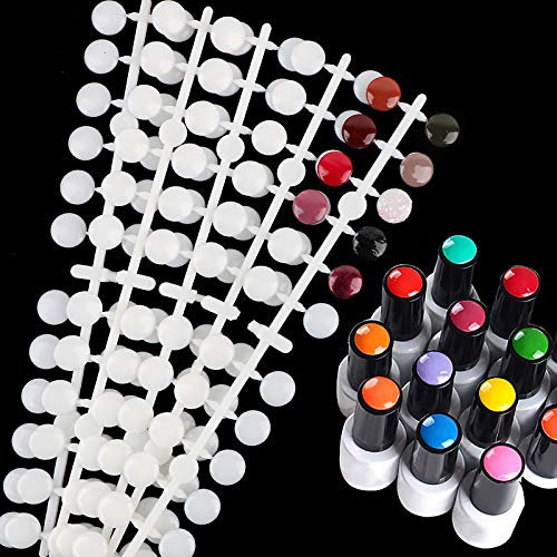 120pcs Présentoir Vernis Ongles Rond Faux Capsule Gel Ongles Nail Tips Naturel Bâtons Nuancier Outil Accessoire de Professionnel Anneau Décoration Bricolage pour Vernis à Ongle