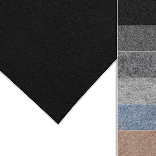 Floordirekt Nadelfilz Superflex | Innenraumverkleidung | Ideal für Restauration & Instandhaltung | hochwertig & flexibel | Nadelfilz | Individuell zuschneidbar (Schwarz, 200 x 400 cm)