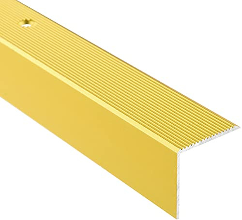 DQ-PP Vinkelprofil | profilmått – 30 mm x 30 mm borrade inklusive skruvar | guld | 200 cm | aluminium | 2 m | svängstång | avslutningsprofil | trappkant