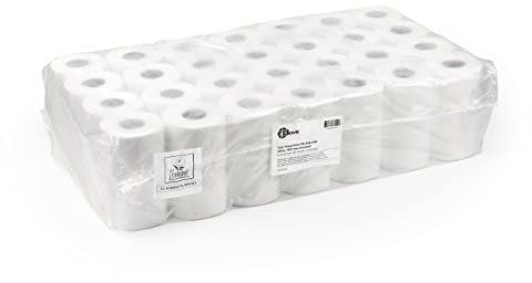 BOVE Toilettenpapier 3-lagig 250 Blatt, 56 Rollen (7 Pack je 8 Rollen), weiß,100% Zellstoff, blumengeprägt (8101000) – extra weiches Klopapier