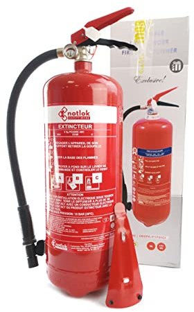 Feuerlöscher Pulver 6 kg, Löschpulver ABC, Dauerdruck mit Manometer, Betriebstemperatur -30 °C +60 °C, max. zulässiger Druck 17 bar, inkl. Metallständer, lackiert